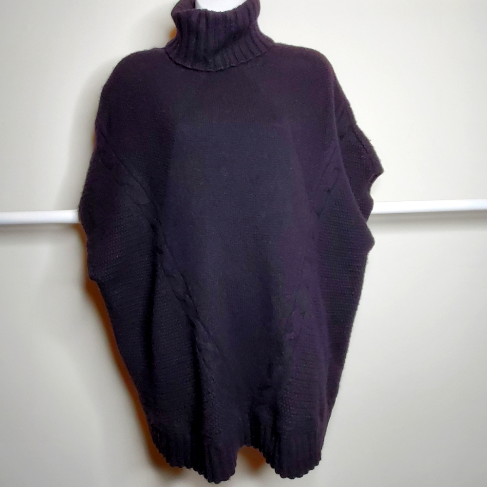 Kinross mixed knit oversized turtleneck vest